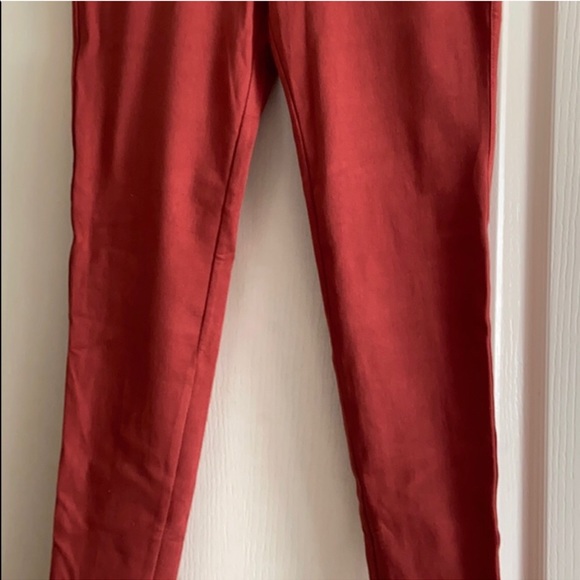 🆕🧡Burnt Orange Denim Jeggings Leggings LILDY S/M - Picture 8 of 9